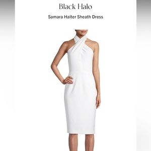 Black Halo High Neck Halter in White size 4